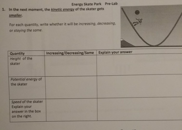 Energy skate park lab answers