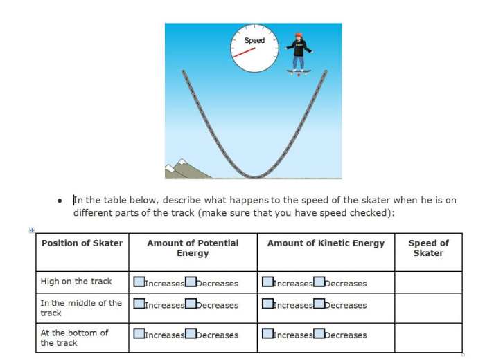 Energy skate park lab answers