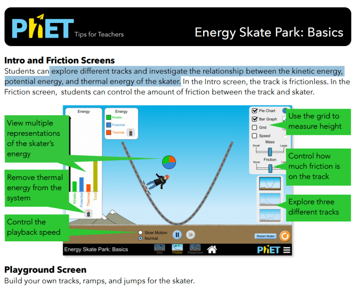 Energy skate park lab answers