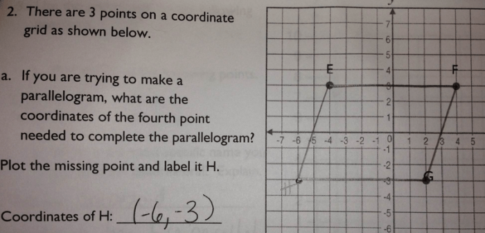 Quadrilaterals in the coordinate plane worksheet answer key