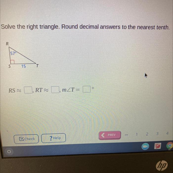 Solve the triangle. round decimal answers to the nearest tenth